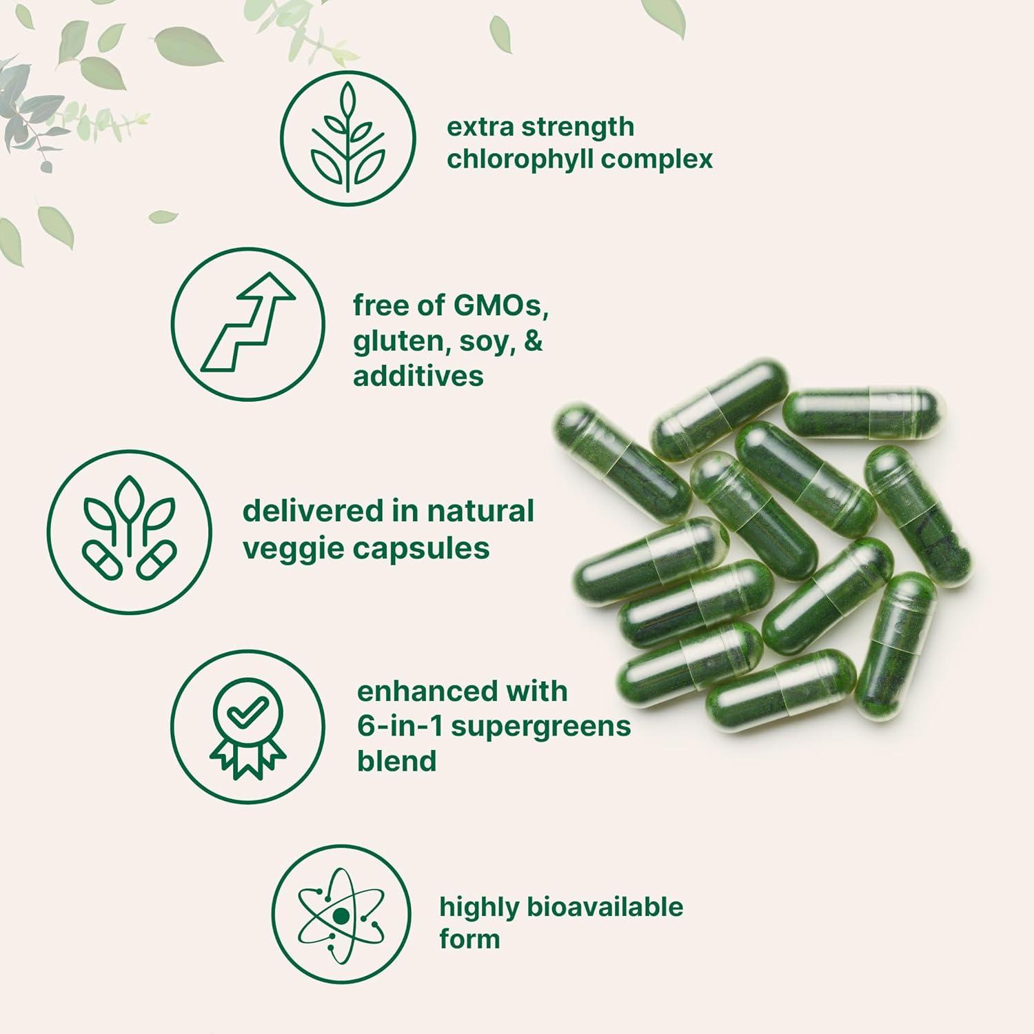image:imageMicro Ingredients Chlorophyll Super Greens Complex 240 Veggie Capsules with Parsley Moringa Spirulina Chlorella amp More GlutenFree No Additives