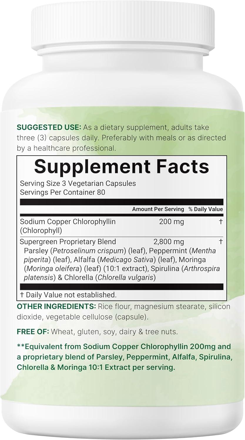 image:imageMicro Ingredients Chlorophyll Super Greens Complex 240 Veggie Capsules with Parsley Moringa Spirulina Chlorella amp More GlutenFree No Additives