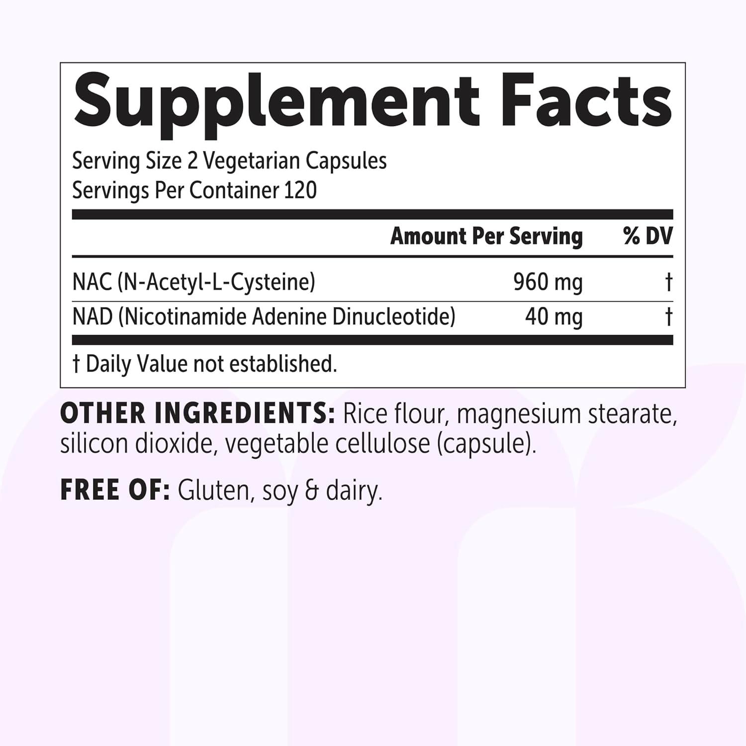 image:imageMicro Ingredients NAC with NAD 1000 mg Per Serving 240 Vegetarian Capsules 2in1 NAcetylLCysteine with Nicotinamide Adenine Dinucleotide NonGMO Gluten Free
