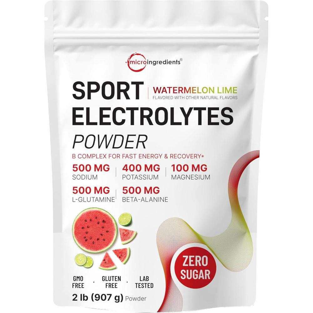 image:imageElectrolytes Powder 2 lbs 90 Servings Sugar Free Workout Hydration Potassium Sodium Magnesium LGlutamine BetaAlanine amp B Complex Berry Punch Flavor NonGMO Gluten FreeWatermelon Lime