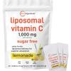 image:imageMicro Ingredients 1000mg Vitamin C Powder for Daily Use  Liposomal FatSoluble Form for Better Absorption  SugarFree Lemonade Drink Mix  40 Travel Packets FastDissolving