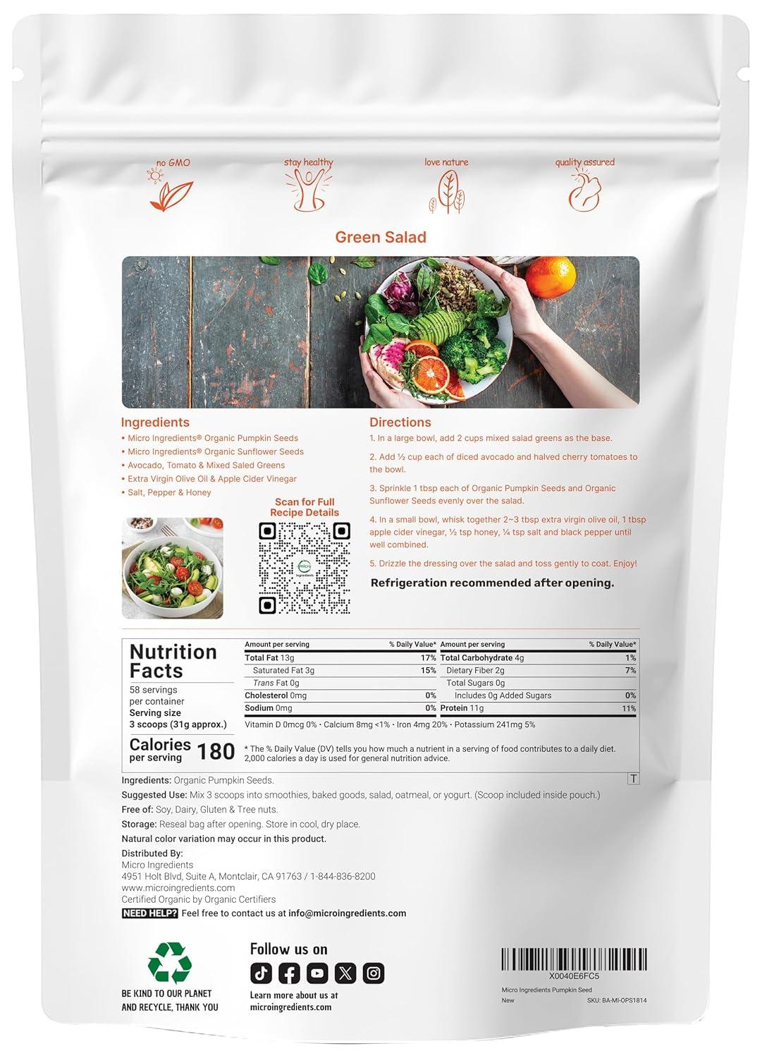 image:imageOrganic Pumpkin Seeds 4lbs Raw Unsalted amp Shelled Whole Pepitas Pumpkin Seeds to Eat Great for Baking Smoothies amp Salad Toppings Natural Source of Essential Fatty Acids Protein amp Iron